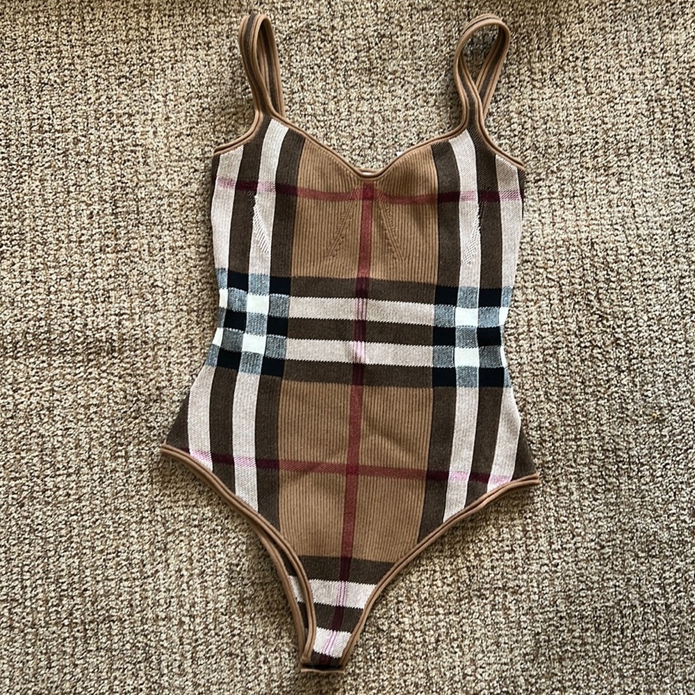 Burberry Kiela Check Jacquard Bodysuit NWT